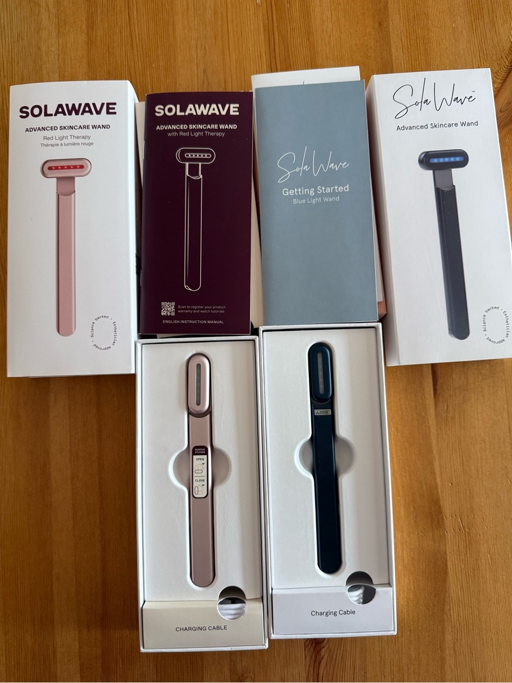 2 SolaWave light therapy wands + all original packaging, like new